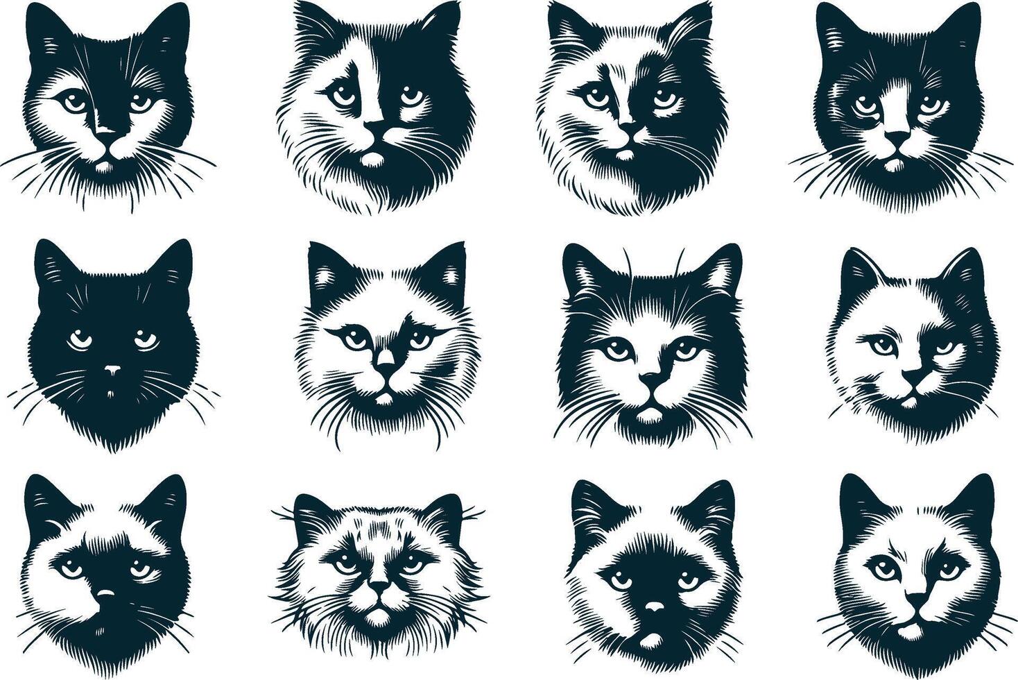 Cat in Profile Silhouette for Classic Animal Designs vector
