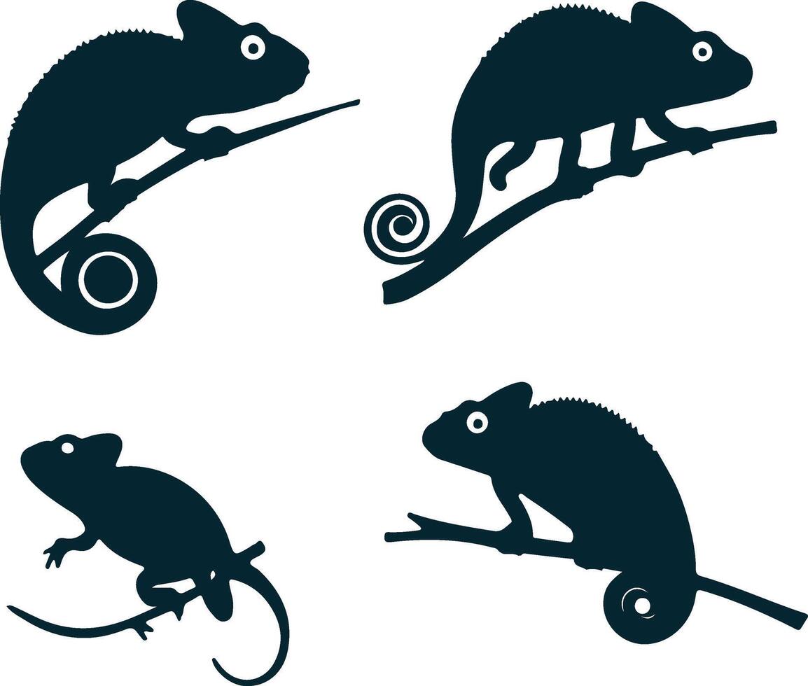 Colorful Chameleon Silhouette for Vibrant Designs vector