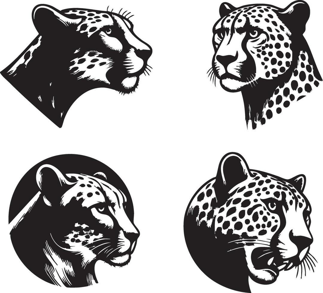 Cheetah Sprinting Silhouette for Bold and Exciting Art vector