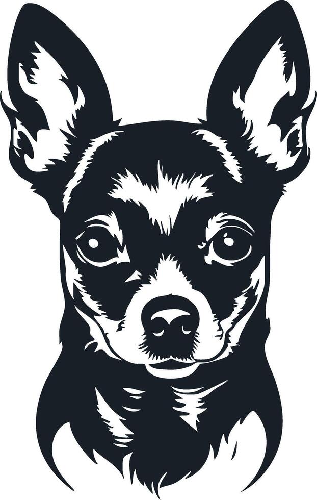 Chihuahua Sitting Silhouette for Calm and Peaceful Designs vector