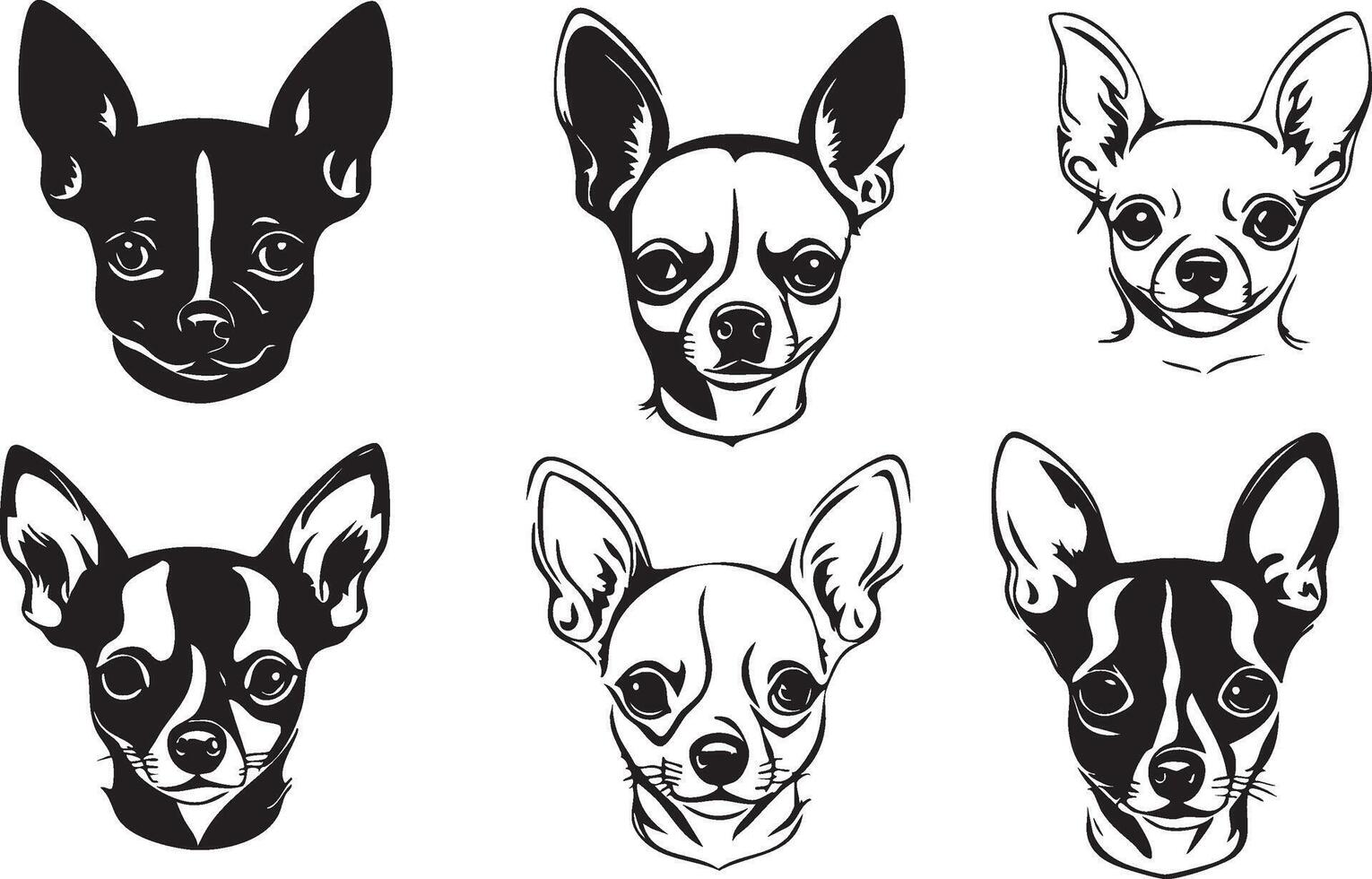 Chihuahua Profile Silhouette for Pet and Animal Art vector