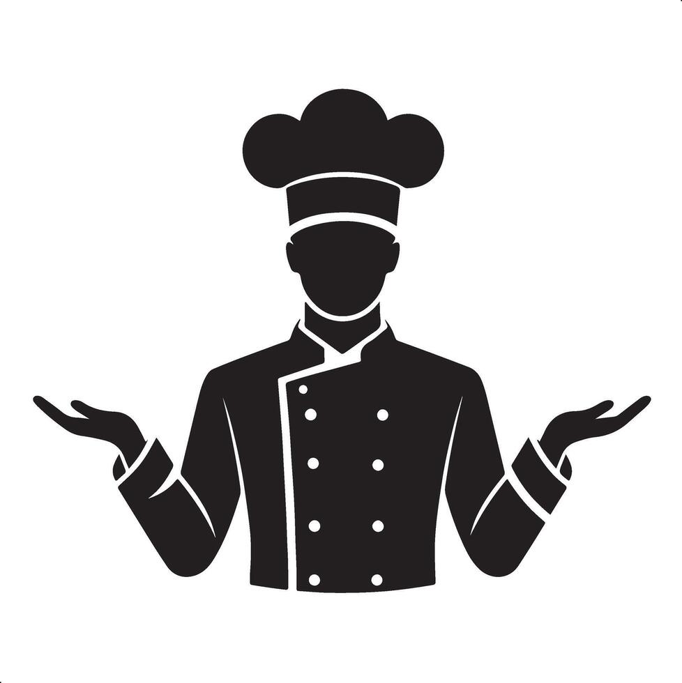 A chef icon with hands outstretched vector