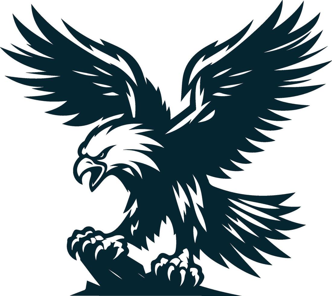Noble Eagle Silhouette for Wildlife Art vector