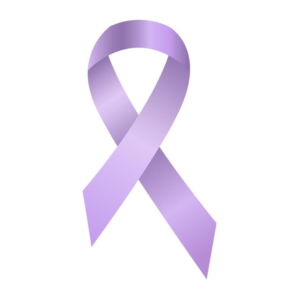 Lavender ribbon awareness General Cancer. Isolated on white background vector