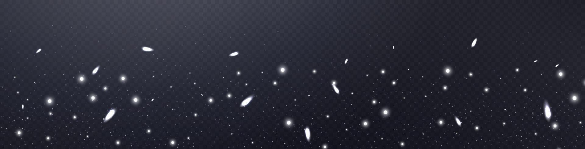 White glittering dots, particles, stars magic sparks. Glow flare light effect. Silver luminous points vector