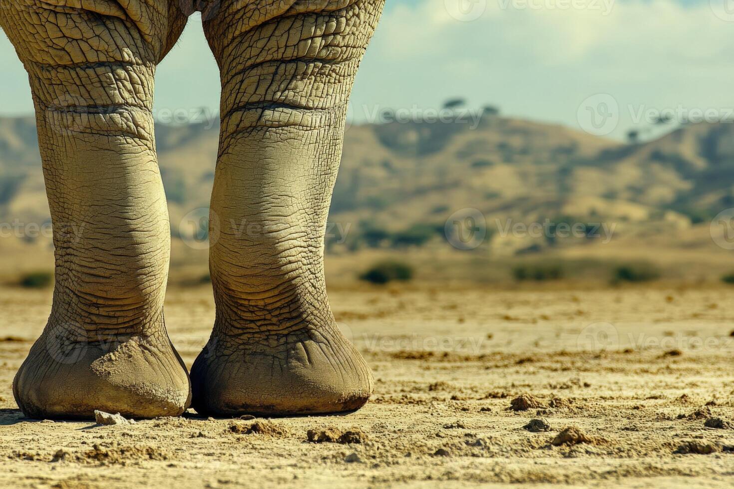 The elephant's legs are long photo