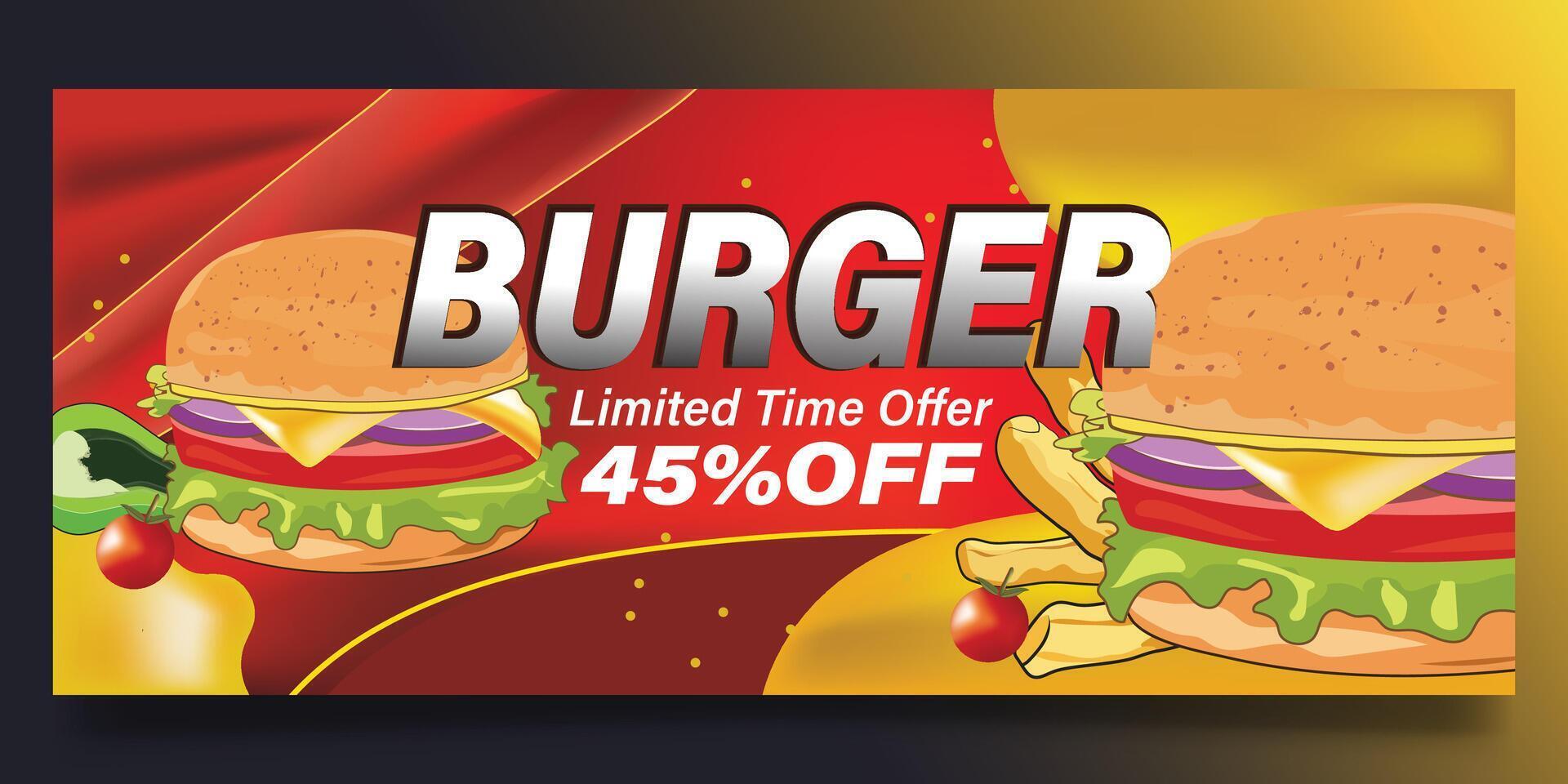 Beautiful burger web banner design vector