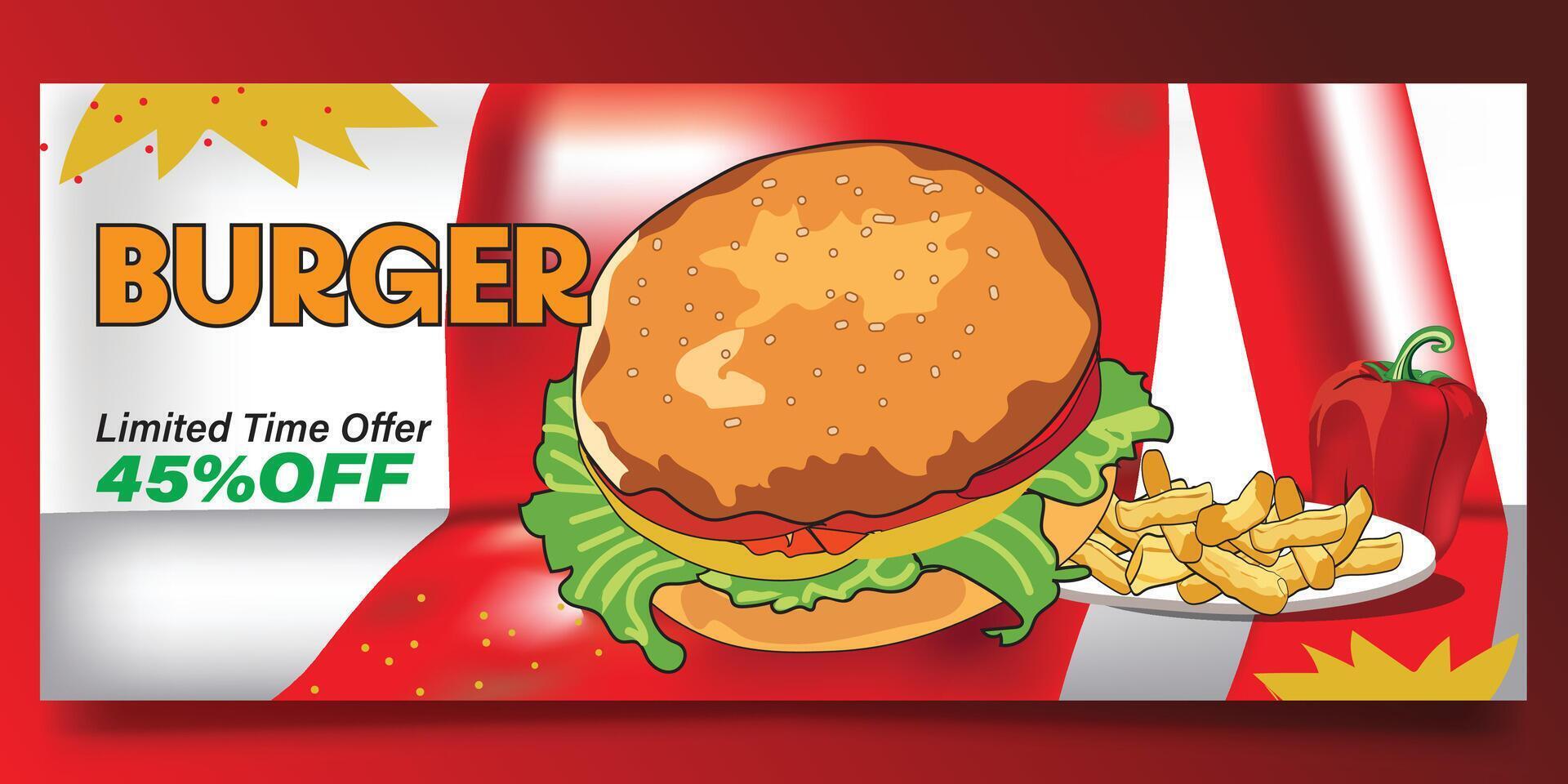 Burger design for restaurant vector