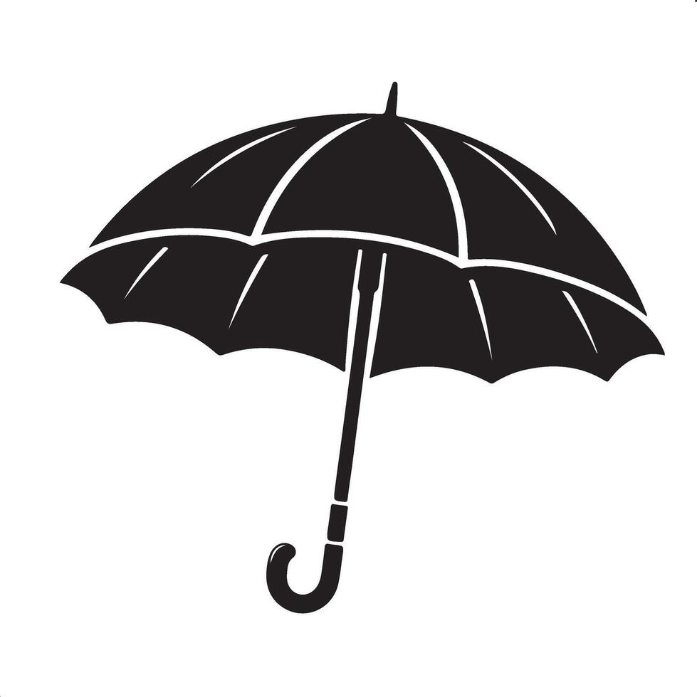 an umbrella icon in black and white vector