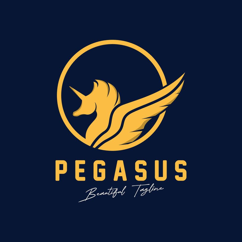 pegasus logo icon design on isolated background vector