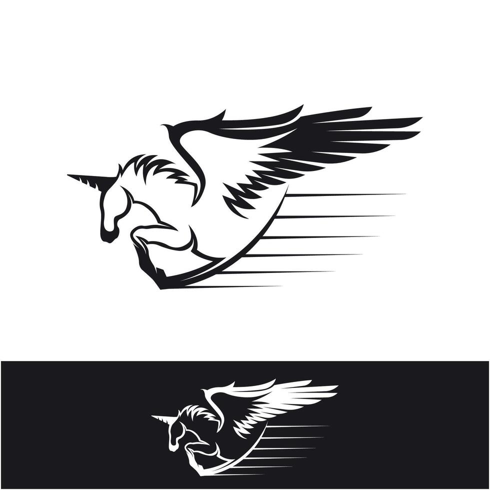 set of pegasus logo icon with simple design vector
