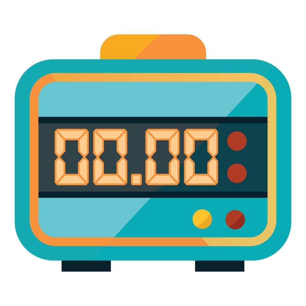 Illustration of Digital alarm clock on white vector