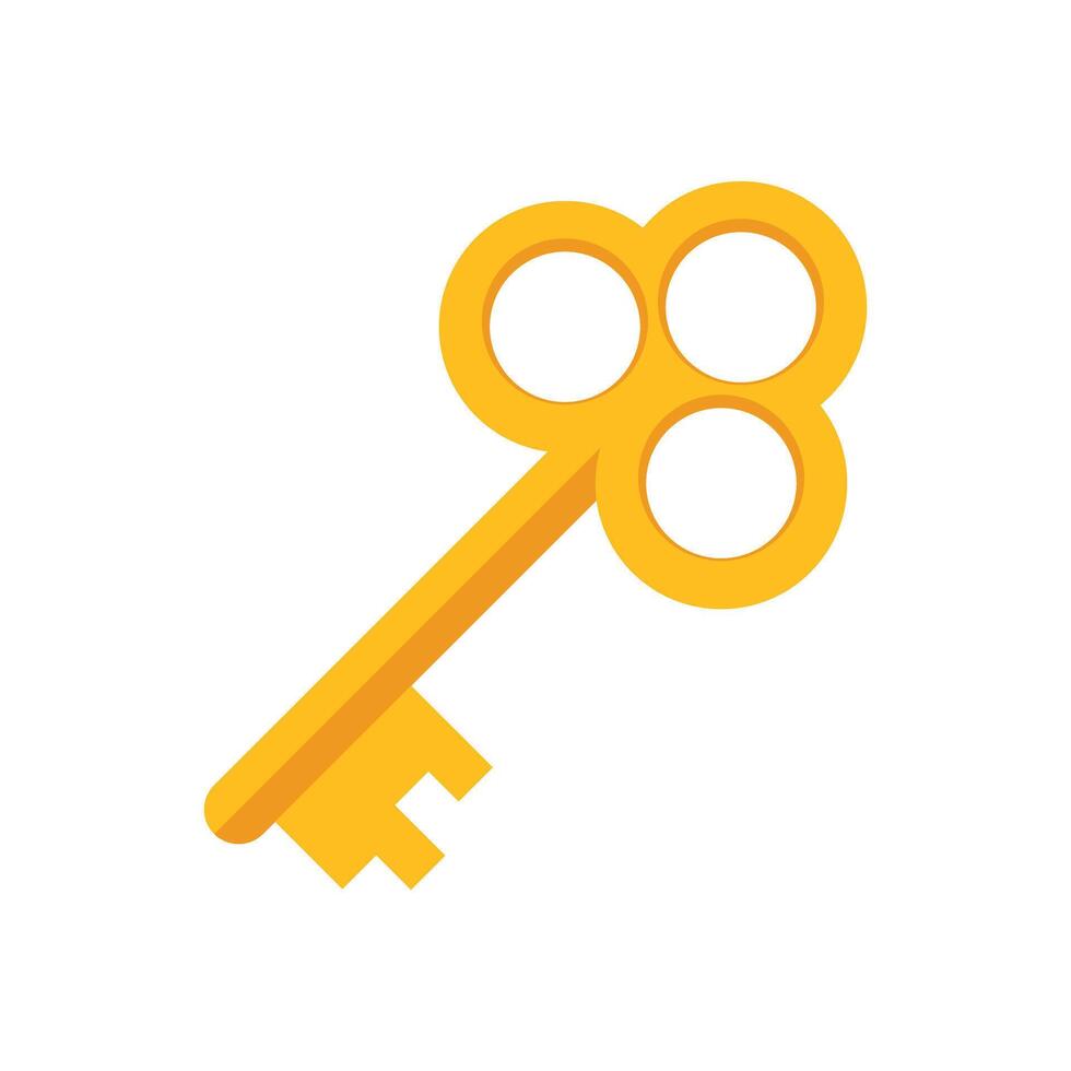 Key icon in flat style. Security illustration on isolated background. Door protection sign business concept. vector
