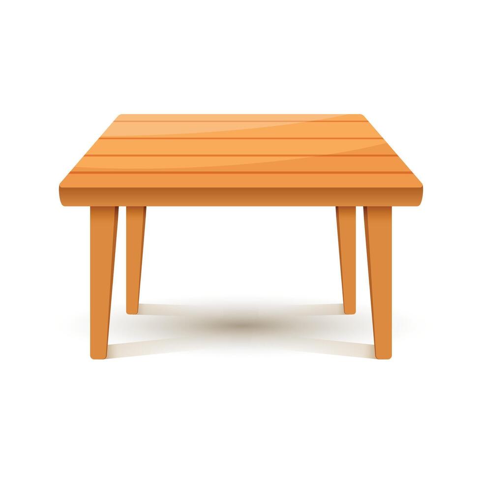 Table furniture icon in flat style. Wooden table illustration on isolated background. Dinner desk sign business concept. vector