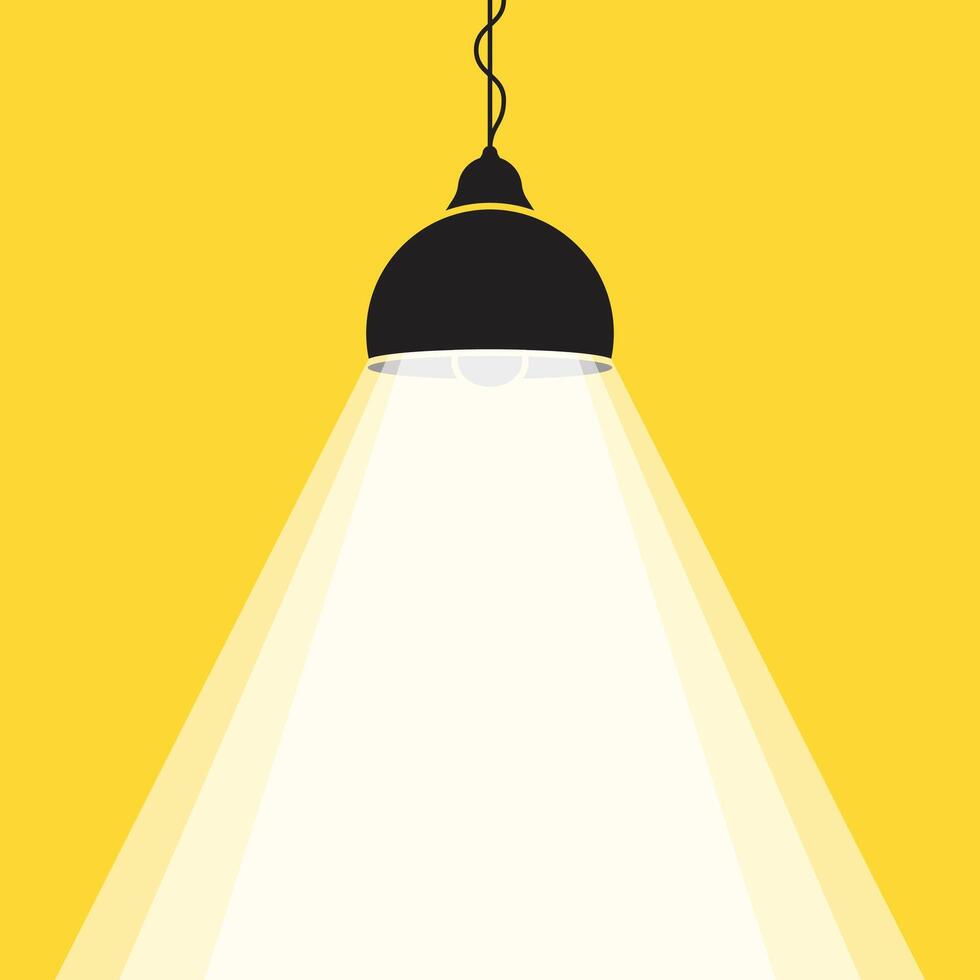 Lamp spotlight icon in flat style. Spotlight illustration on isolated background. Light bulb sign business concept. vector