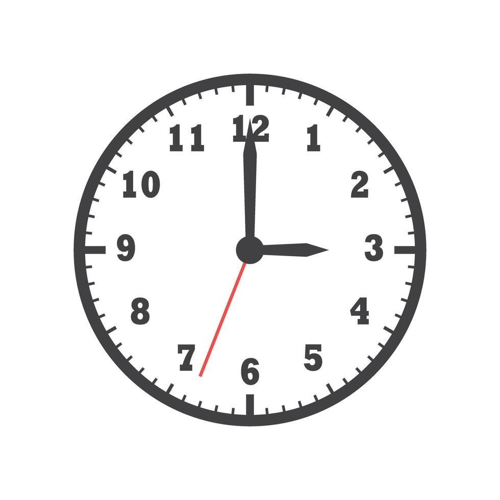 Clock icon in flat style. Round watch illustration on isolated background. Timer sign business concept. vector