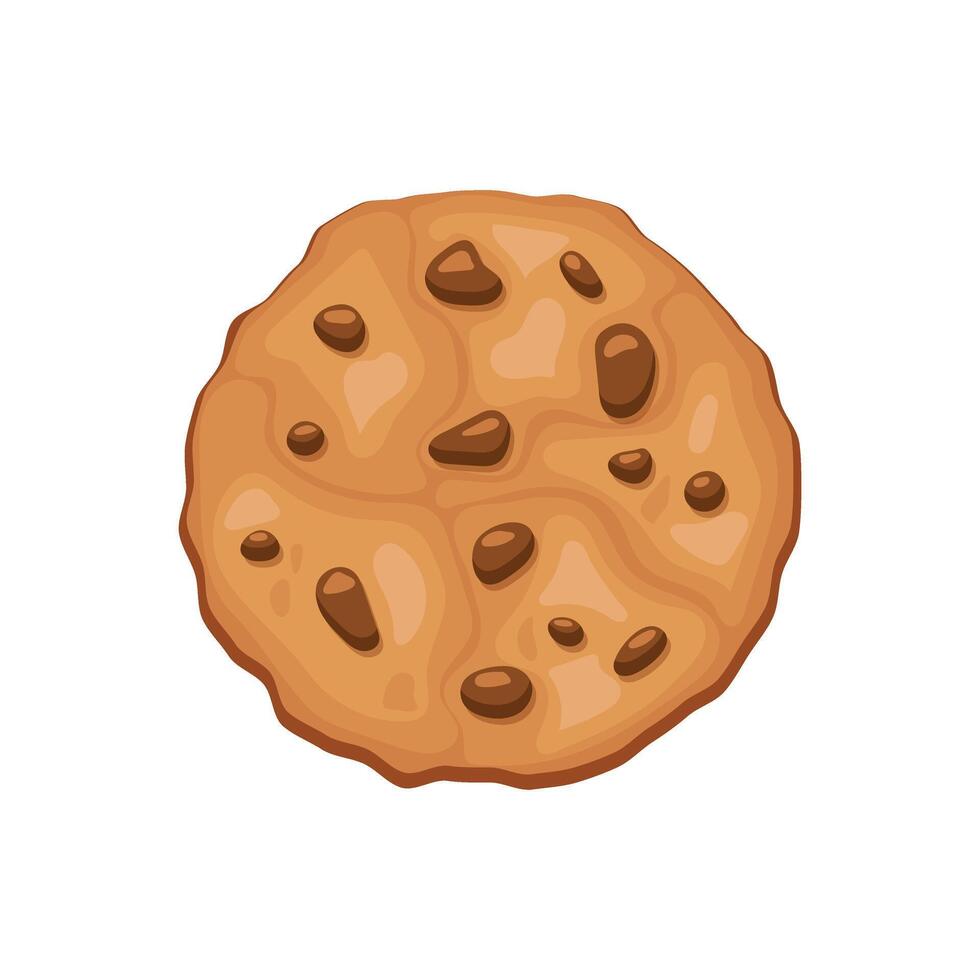 Cookie icon in flat style. Tasty biscuit illustration on isolated background. Chocolate bakery sign business concept. vector