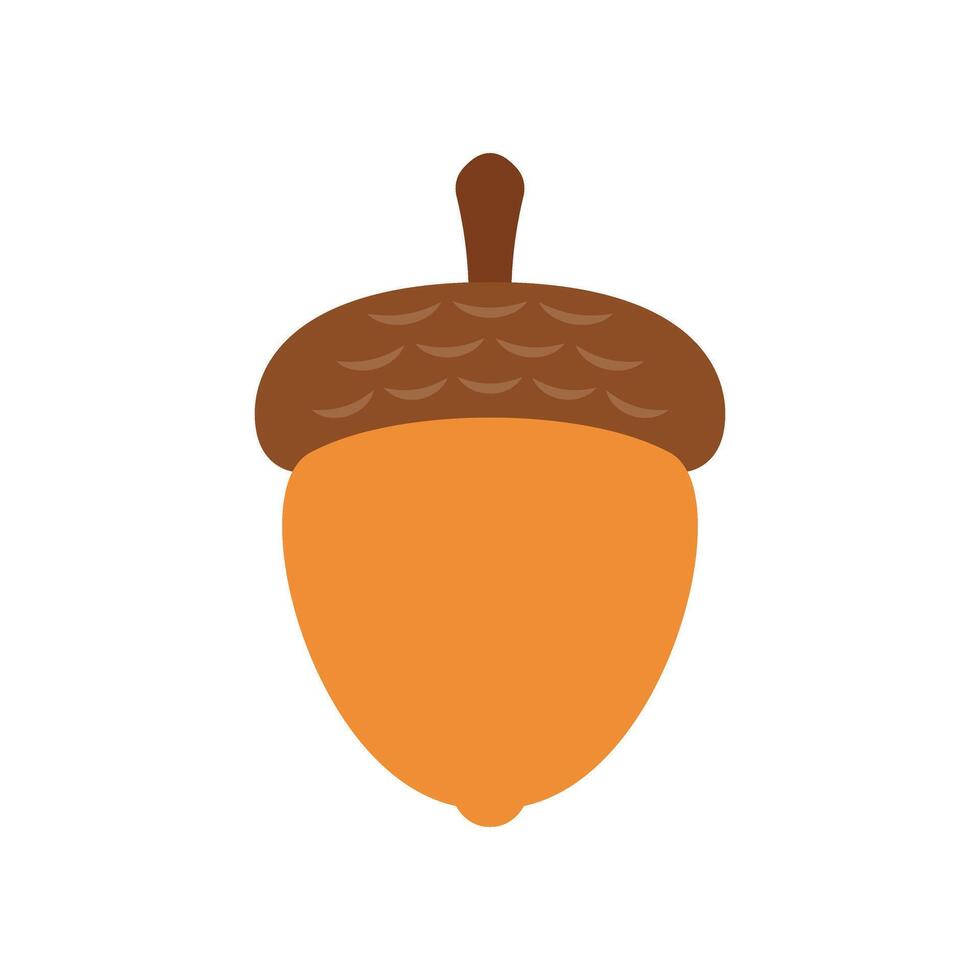 Acorn icon in flat style. Oak nut illustration on isolated background. Nature sign business concept. vector