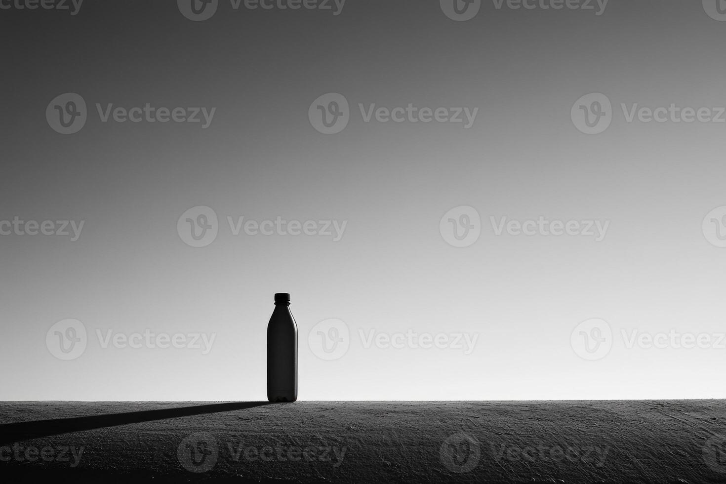 A Single Water Bottle Silhouette Against a Graded Sky photo