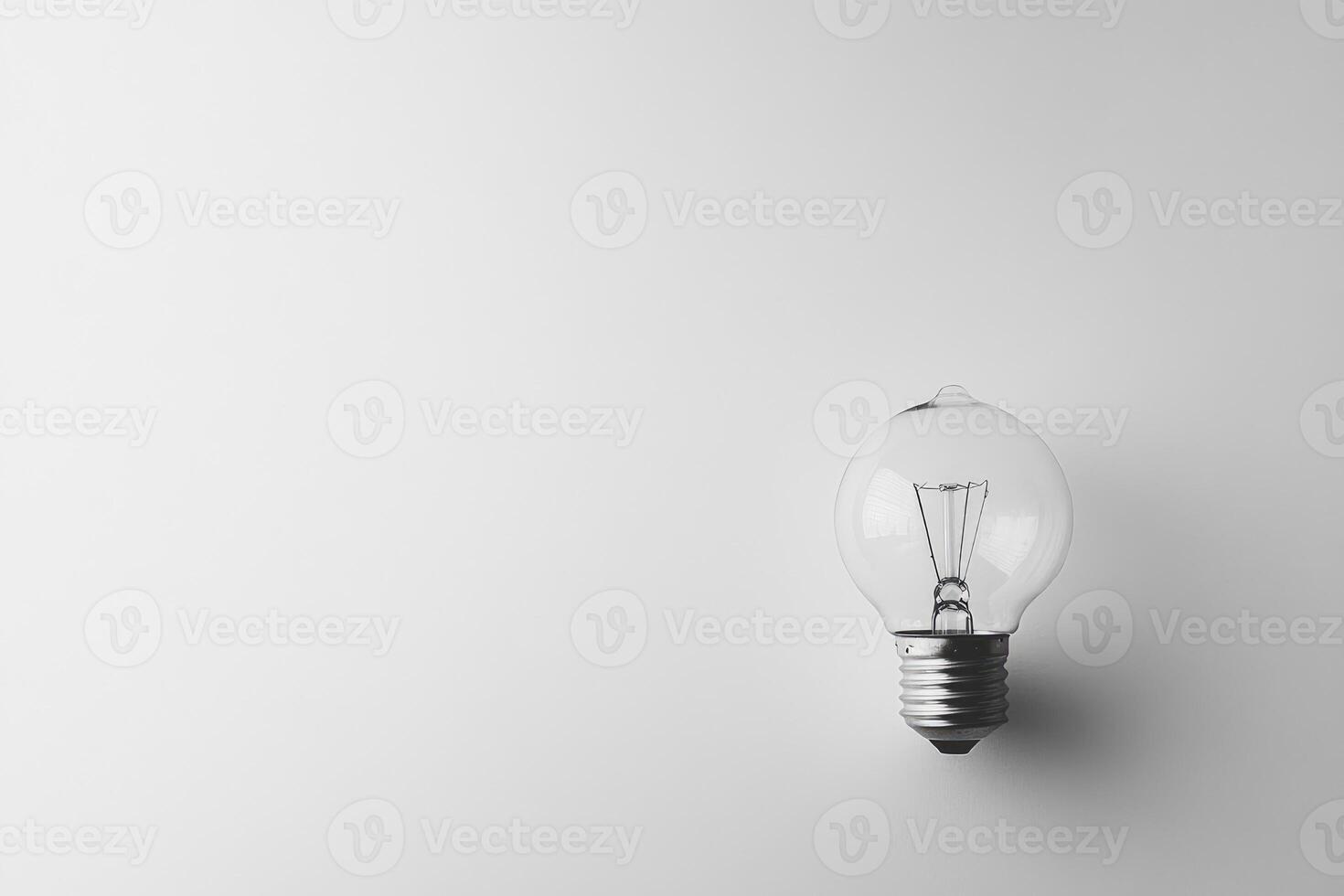 A Single Light Bulb Against a White Background photo