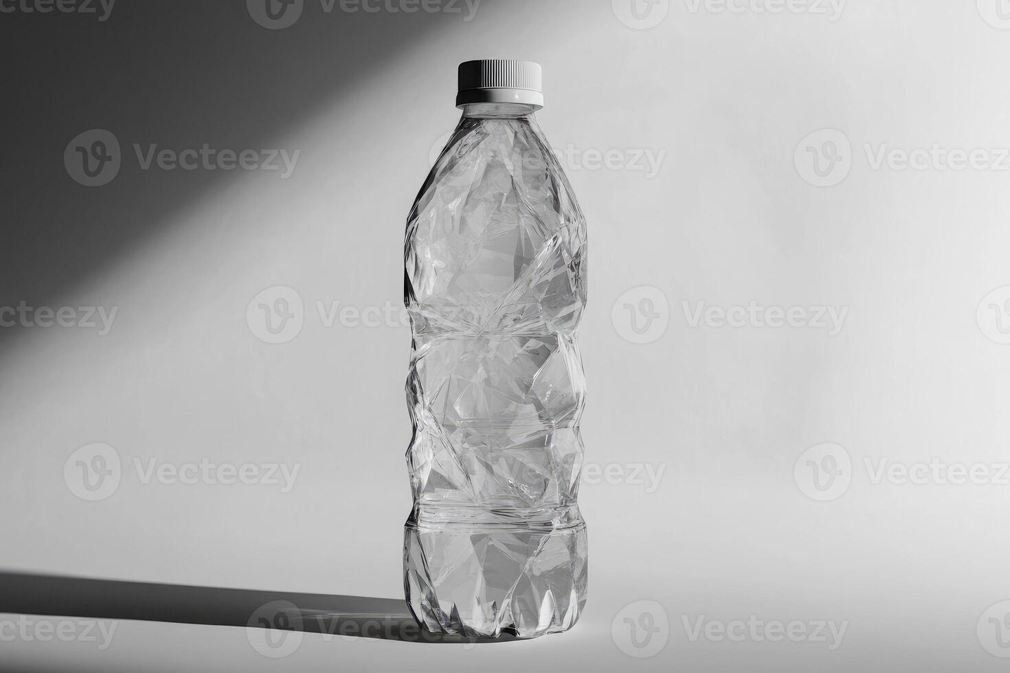 A Crystallized Plastic Water Bottle on a White Background photo