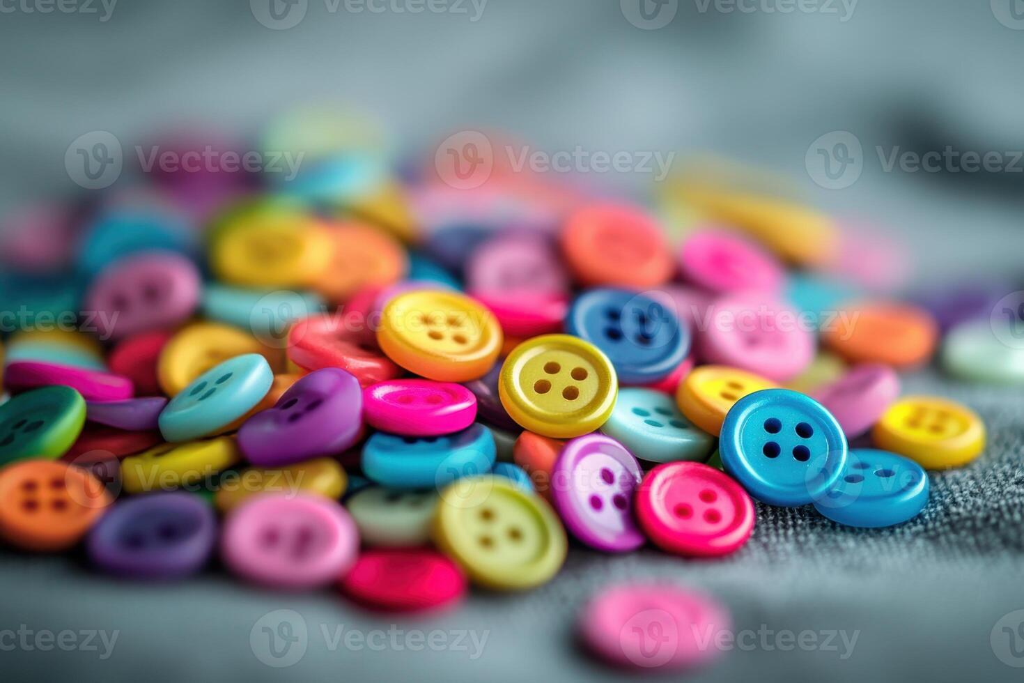 Colorful buttons scattered on a textured surface photo