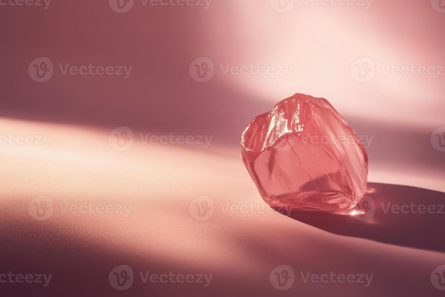 Pink Crystal Resting On A Soft Pink Surface photo