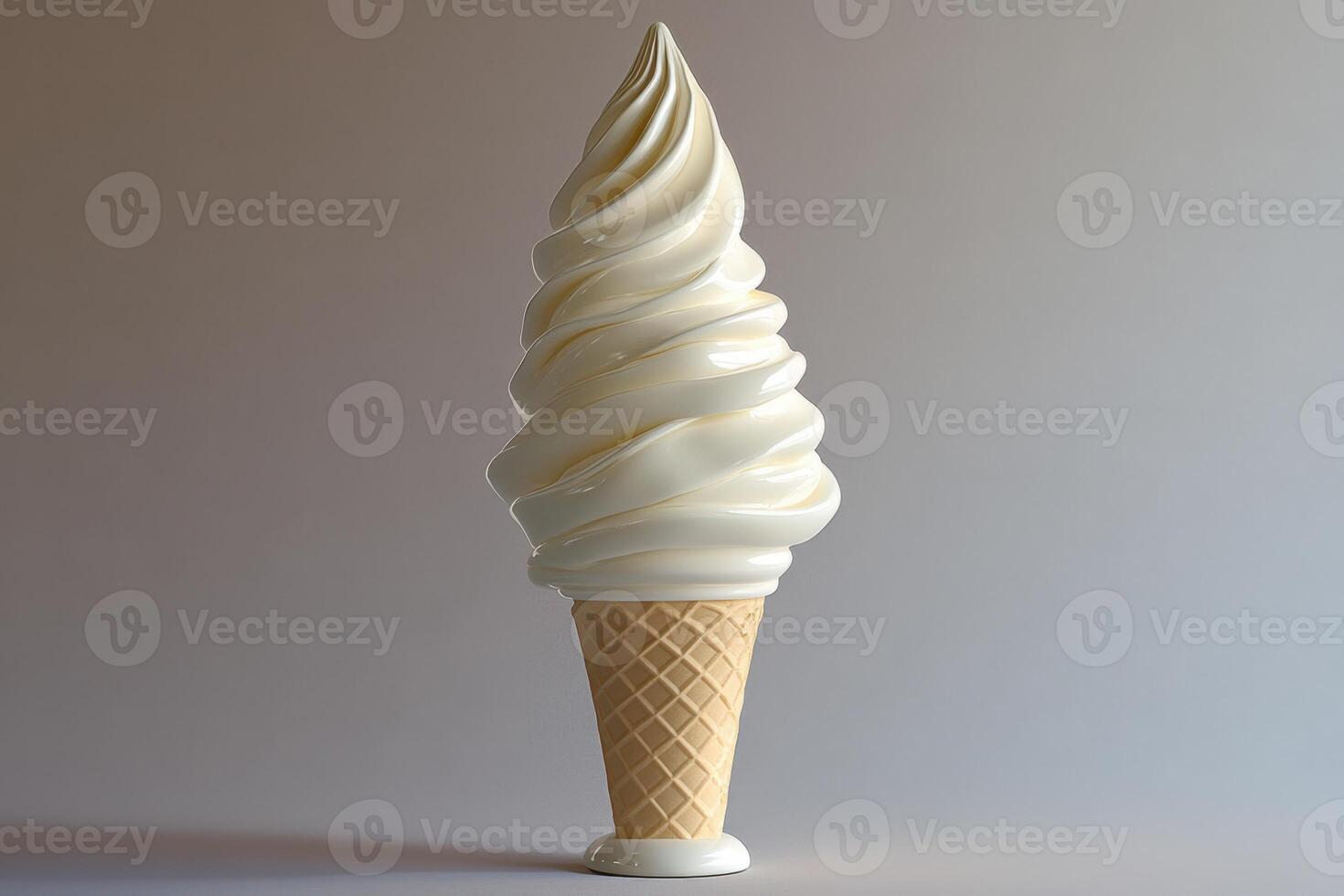 Large Soft Serve Ice Cream Cone On Display photo