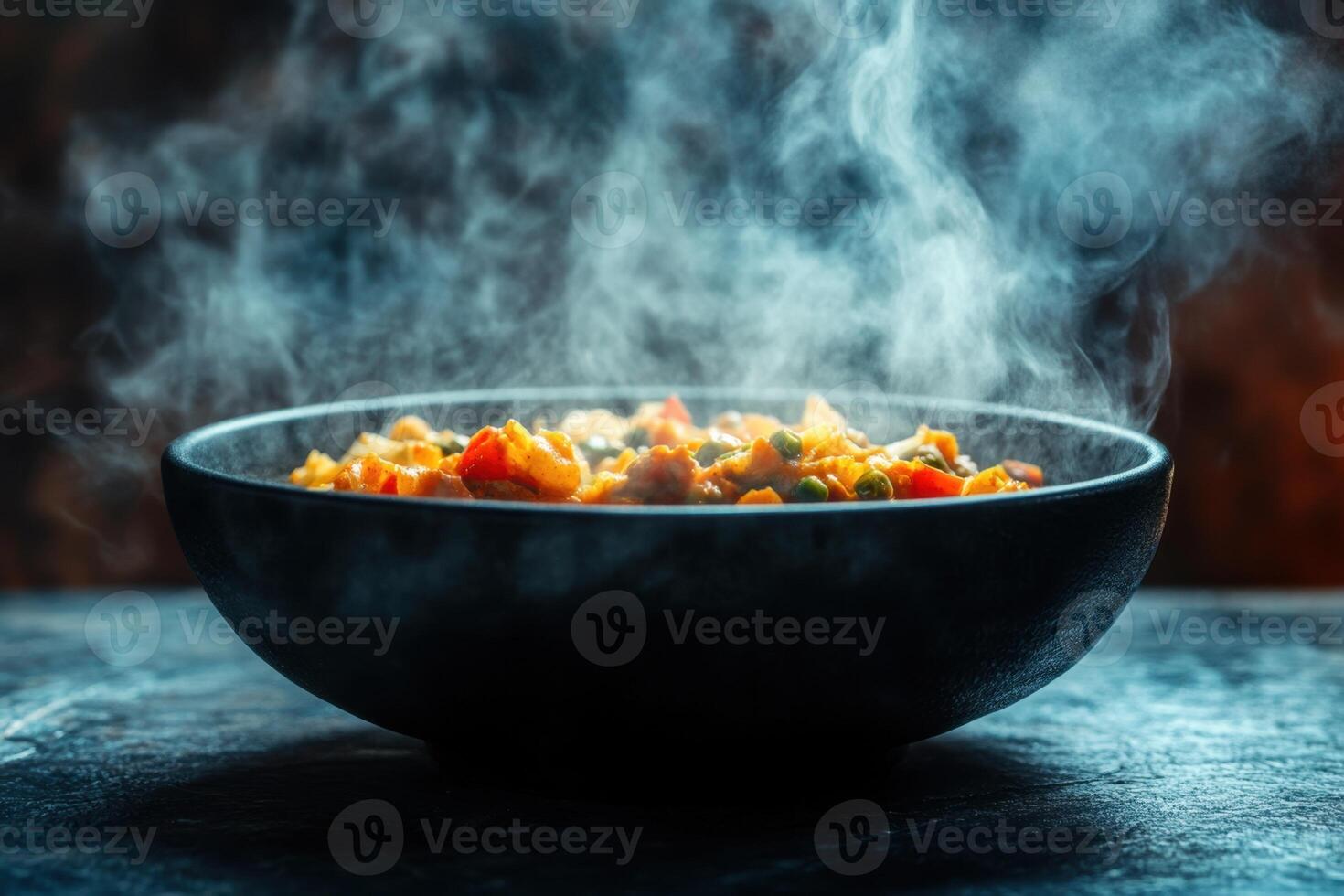 Steaming Bowl Of Aromatic Vegetable Curry photo