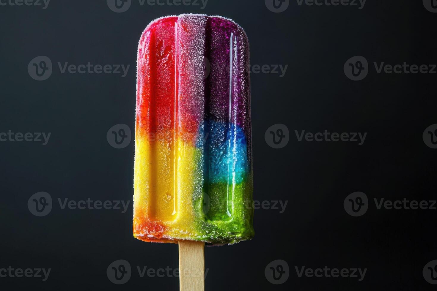 Rainbow Popsicle Frozen Treat On A Stick photo