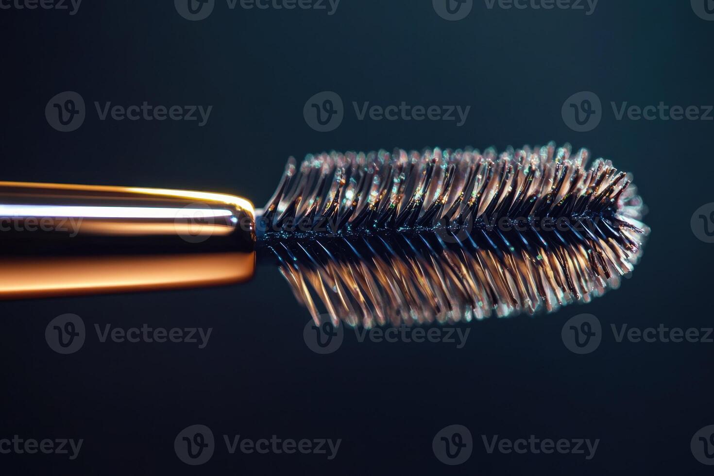 Closeup of a Mascara Wand Bristles and Handle photo