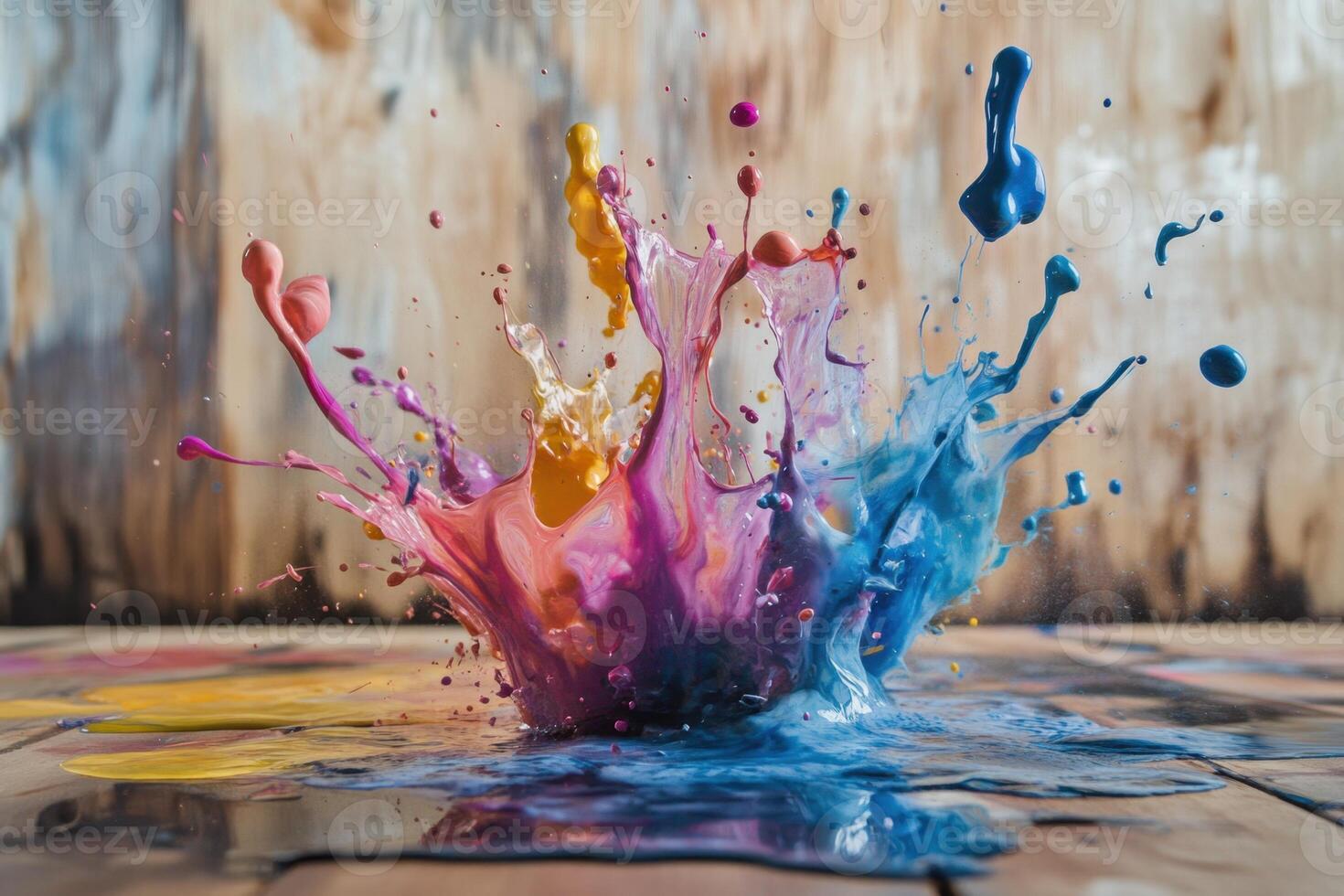 Colorful Paint Explodes in Vibrant Splash photo