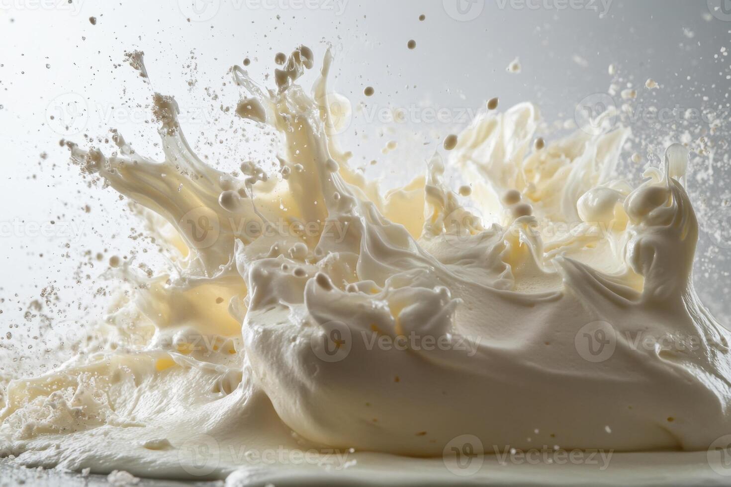 Creamy Whipped Cream Splashing Dynamically photo