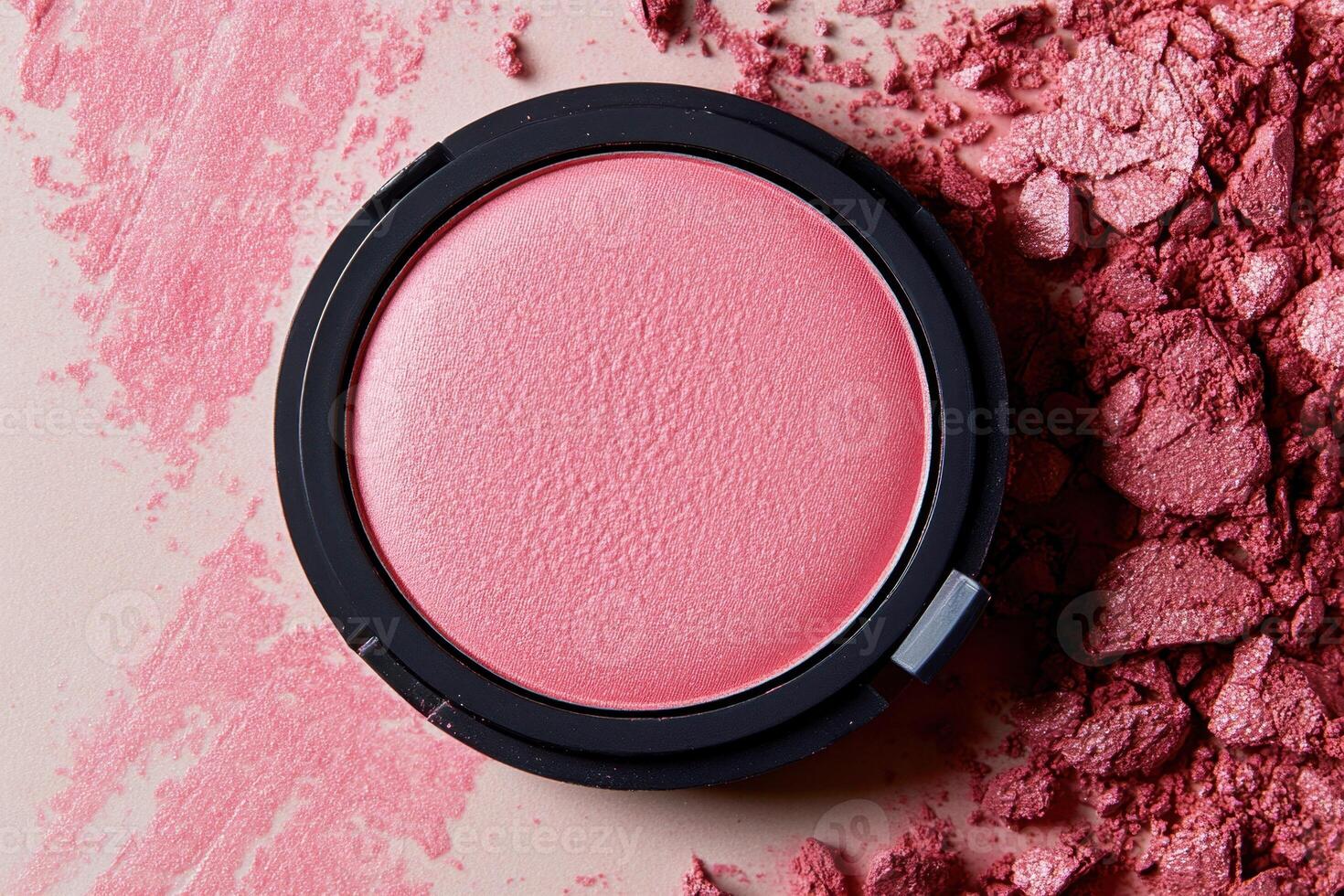 Pink Blush Compact Powder Makeup Cosmetic Product photo