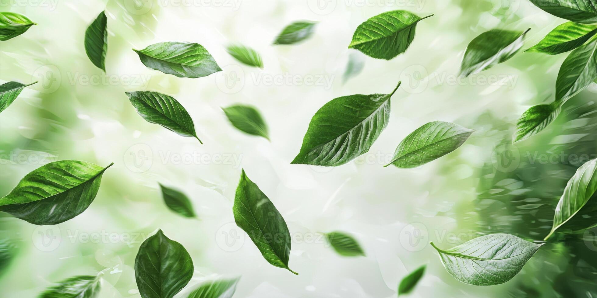 High Resolution 8K Image of Green Leaves in Motion Nature Spring Ecology photo