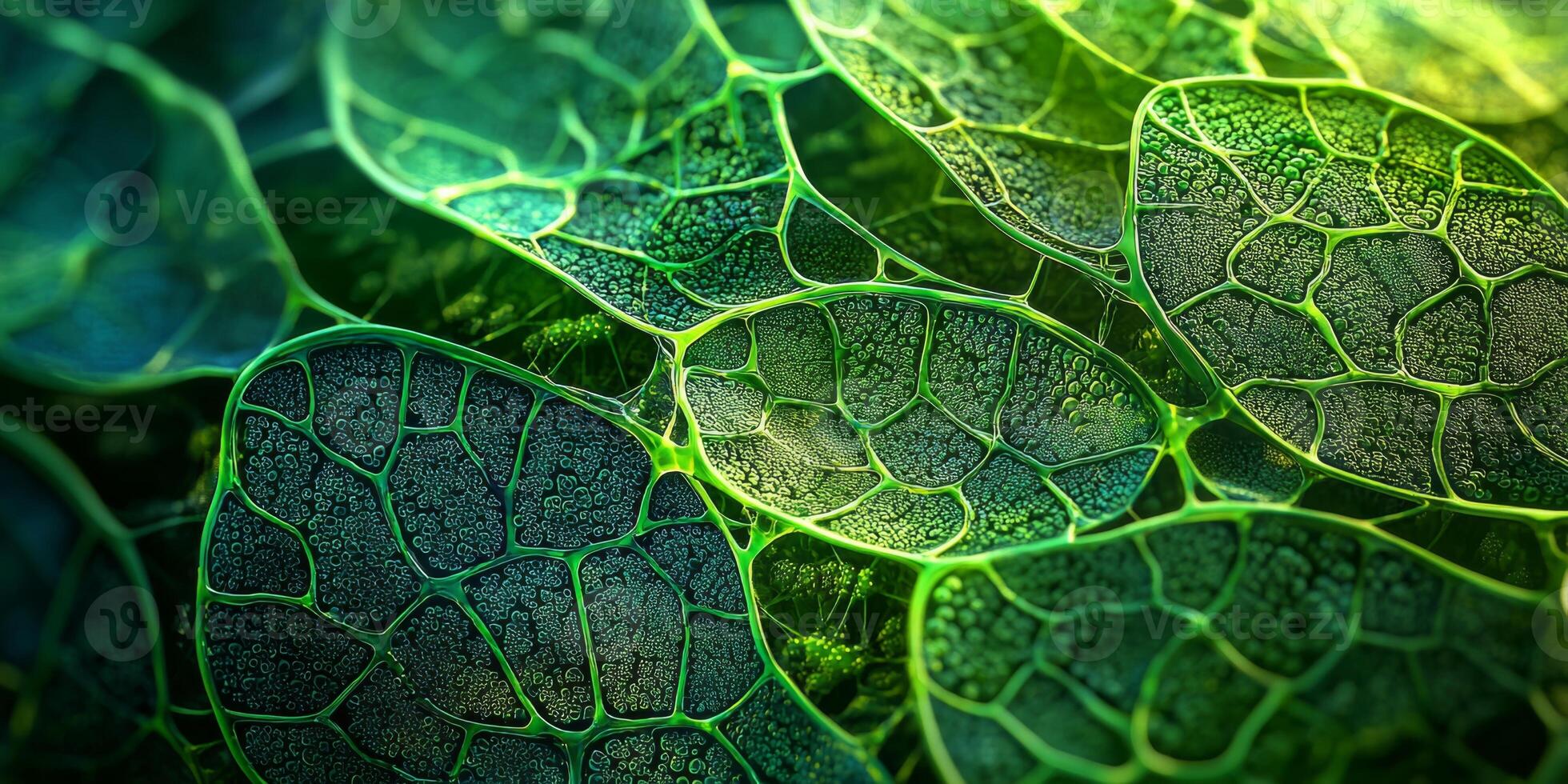 Microscopic Plant Cell Structure Intricate Chloroplasts Veins photo