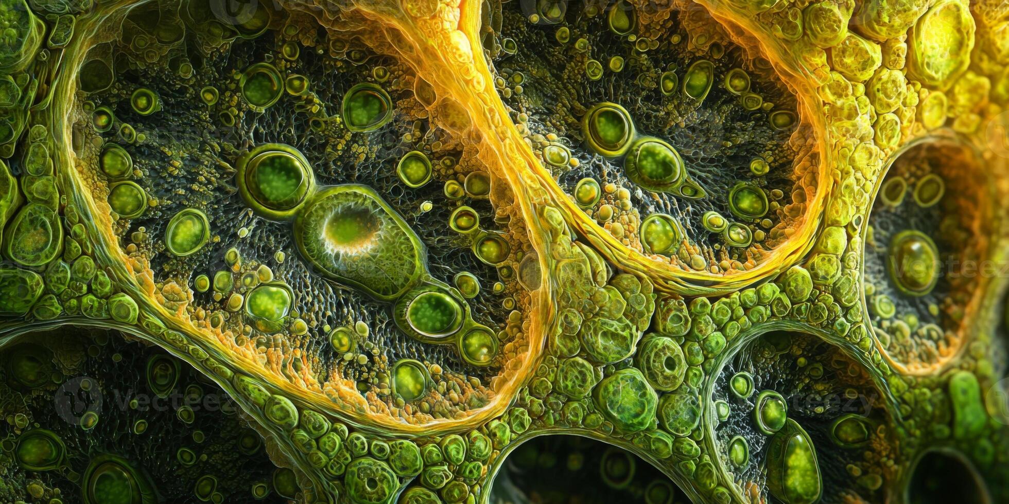 Microscopic Plant Cell Structure Intricate Chloroplasts Veins High Resolution Detail photo