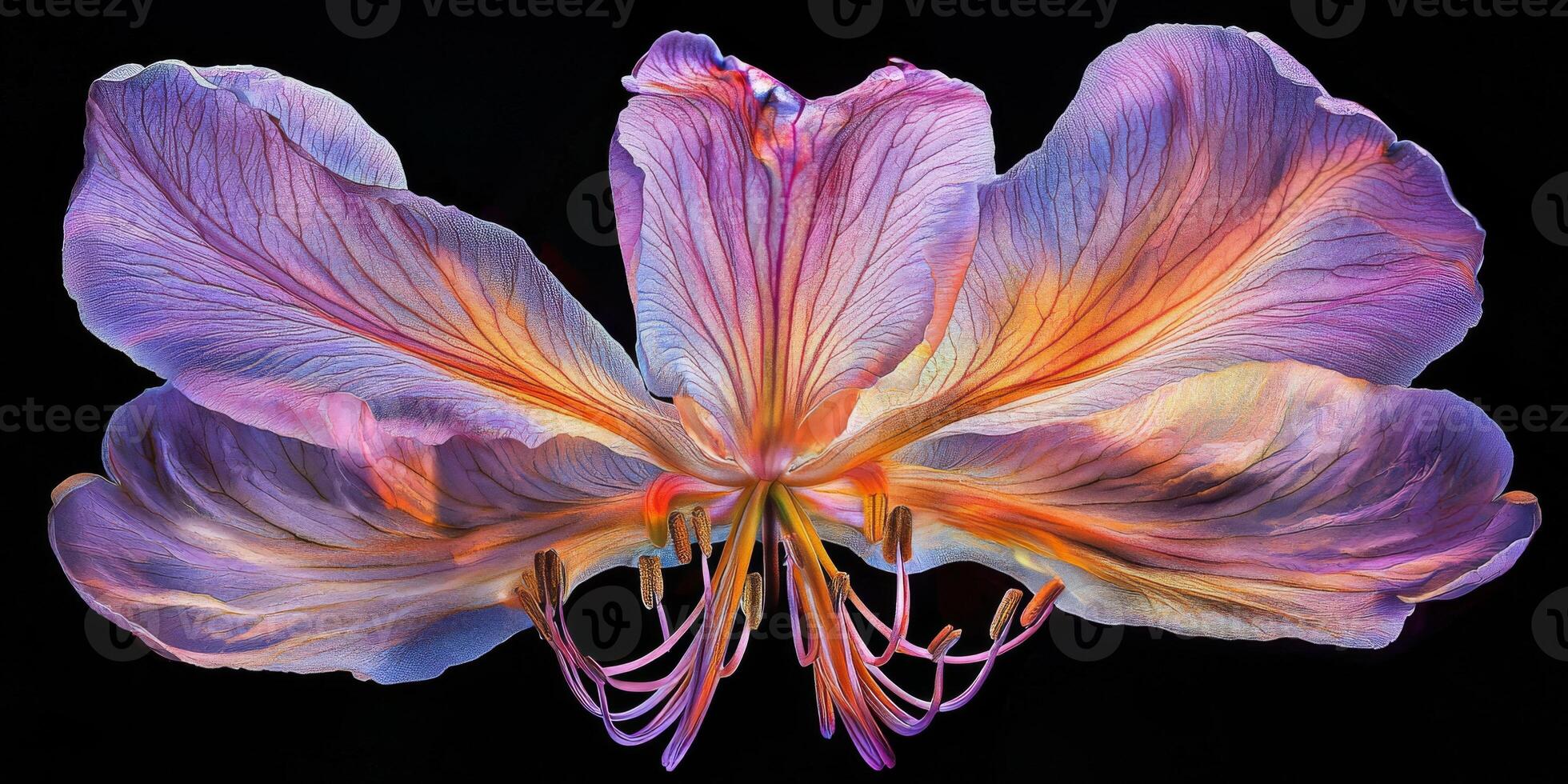 Intricate Flower Petals Botanical Dissection Colorful Macro Photography 8K Resolution photo