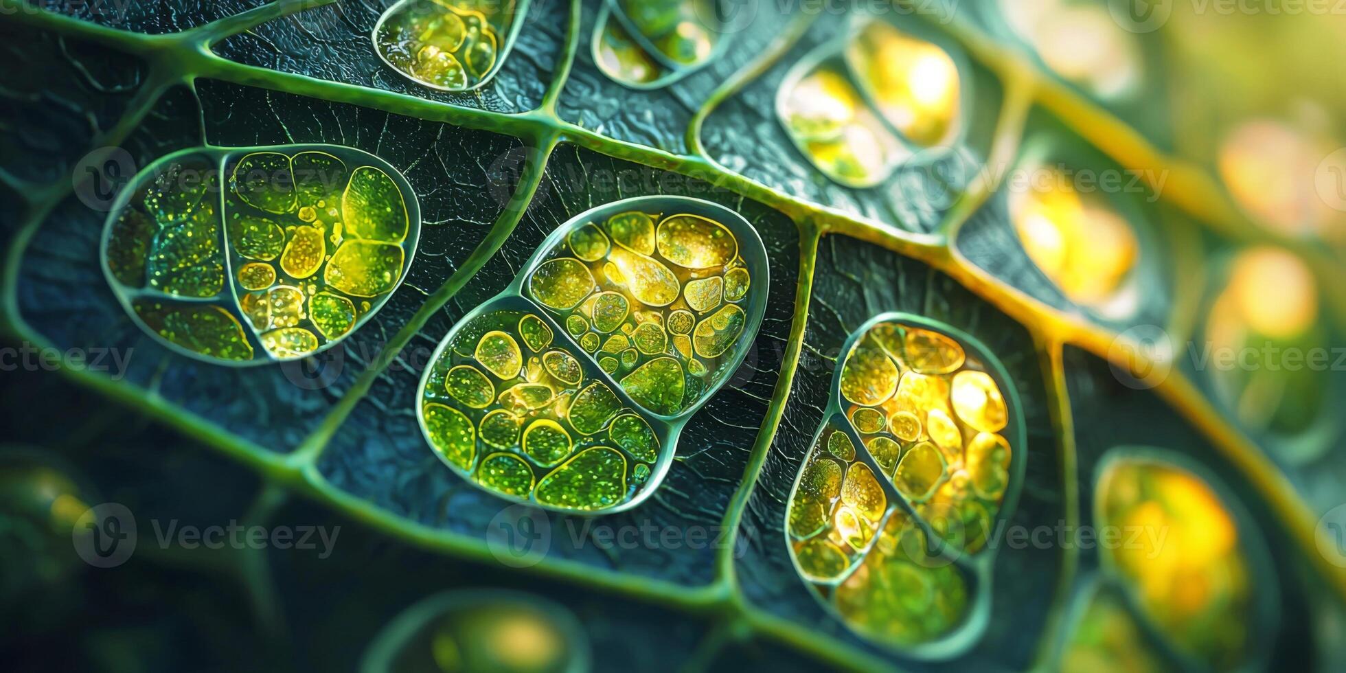 Microscopic Leaf Cell Structure Chloroplasts Photosynthesis Nature Detail photo