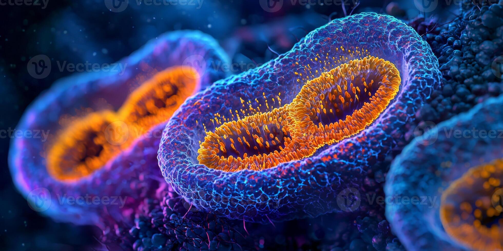 Bioluminescent Guard Cells Microscopic Stoma High Resolution 8k Detailed Botany Image photo