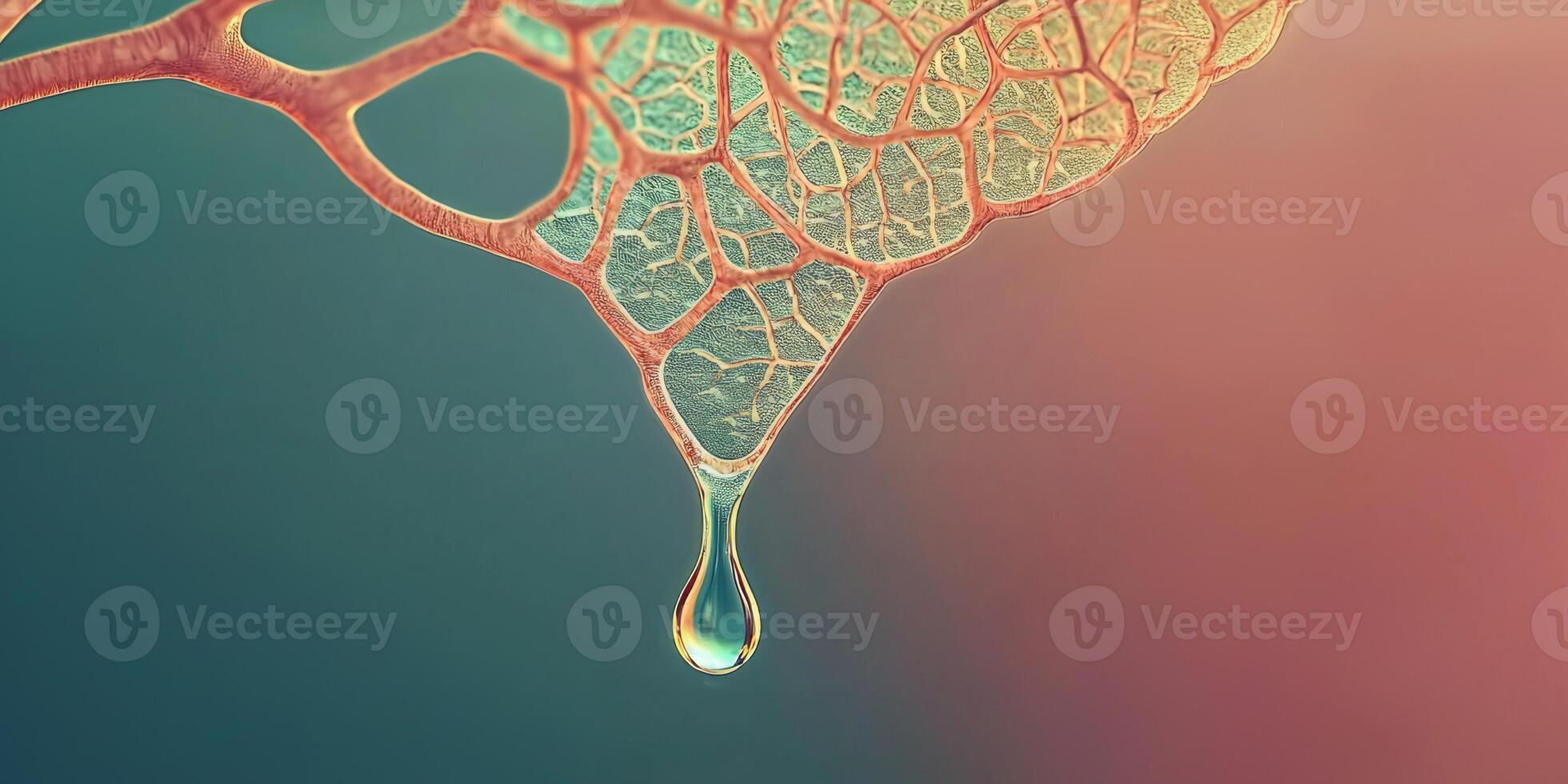 Leaf Vein Transpiration Water Droplet Macro Photography photo