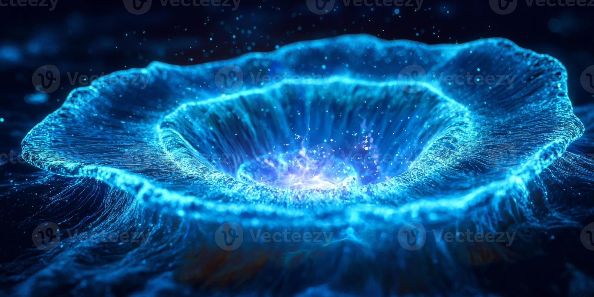 Bioluminescent Abstract Background Microscopic Cell 8K High Resolution Glowing Energy photo