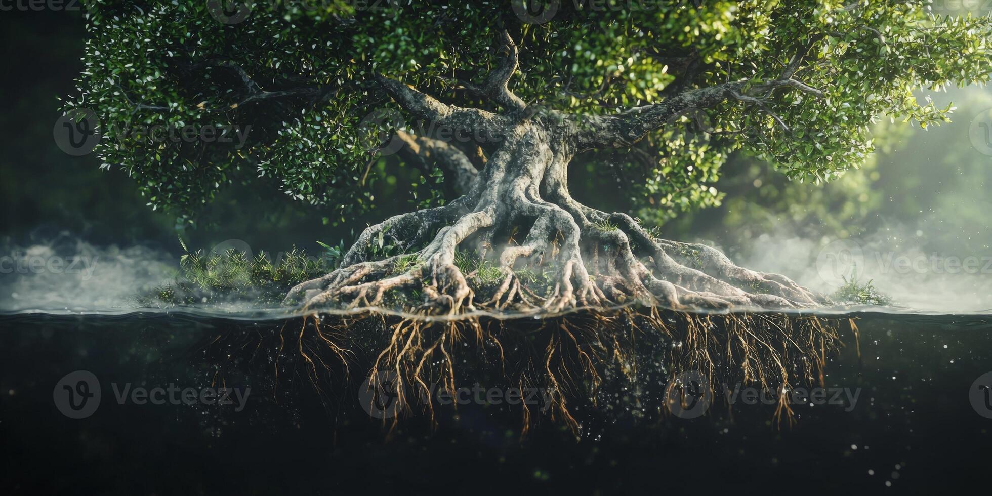 Mystical Mangrove Tree Roots Underwater Ecosystem Nature Ecology photo