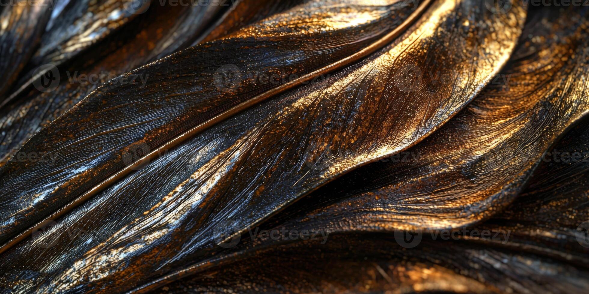 Luxury Metallic Leaf Texture Gold Silver Copper Sheen Background photo