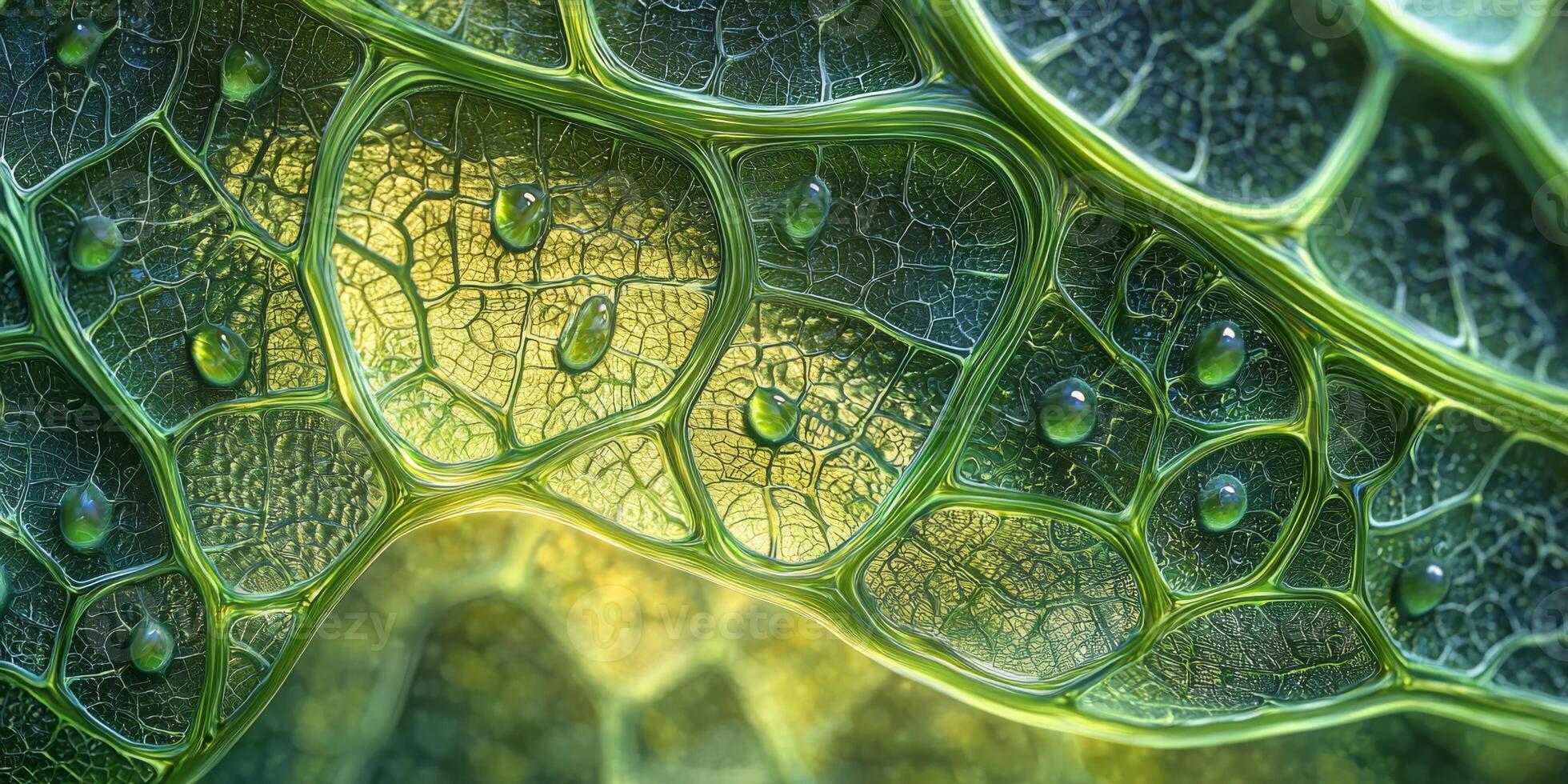 Microscopic Leaf Detail Water Droplets on Stomata High Resolution Nature Macro Photography photo