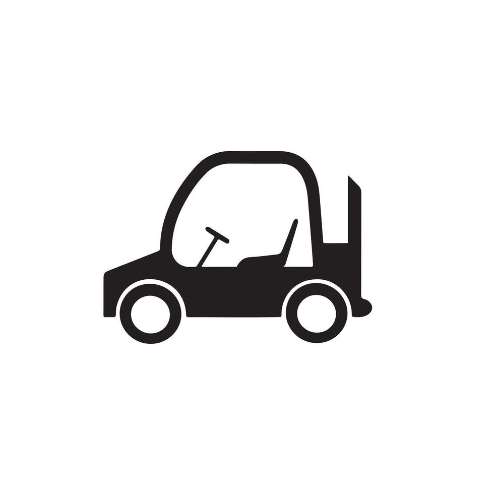 A small shipment car silhouette on white background vector