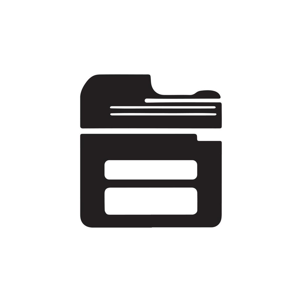 Simple Printer Silhouette on White Background, Perfect for Official Work vector