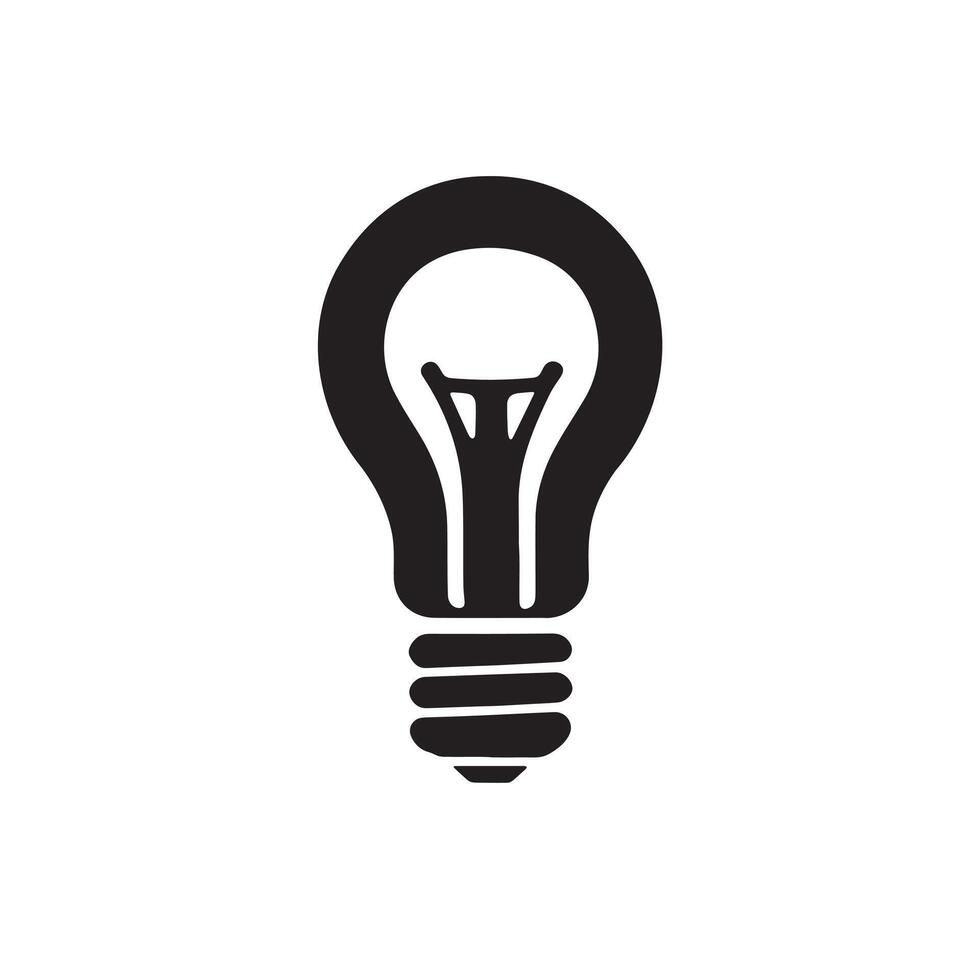 A light bulb silhouette on white background for innovation vector