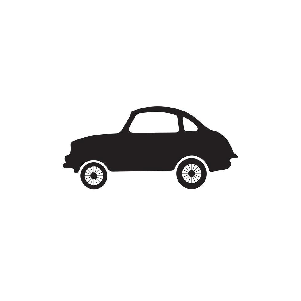 An old car model silhouette on white background vector