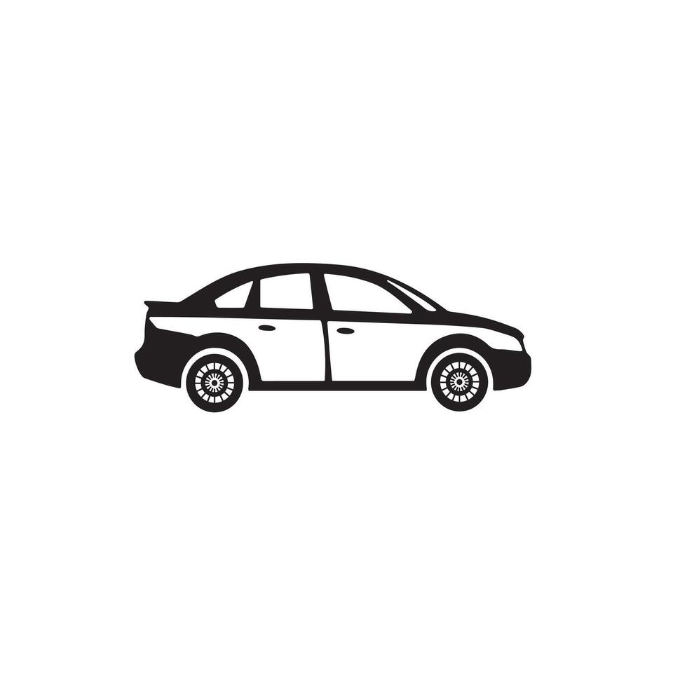 A car silhouette on white background vector